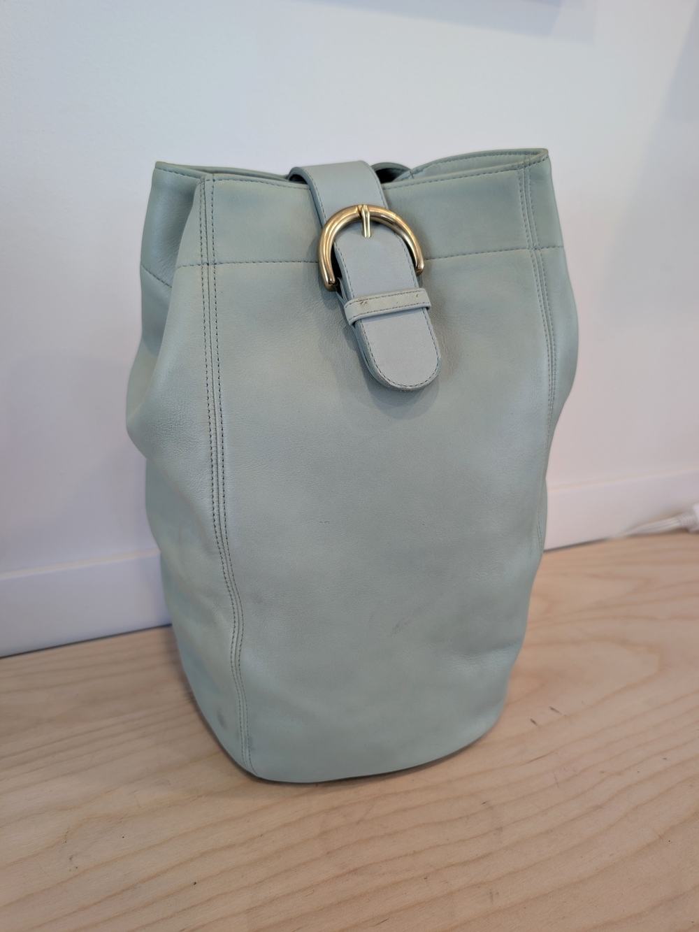 Vintage Coach Soho Sling Backpack Leather Aqua Mint Green 4160